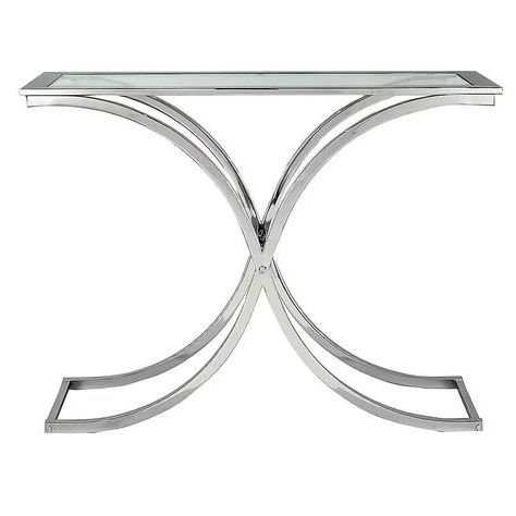 Houston Glass & Chrome Console Table | Hallway Designs, Console Table Throughout Glass Console Tables (View 7 of 20)