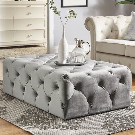 Huskins Tufted Cocktail Ottoman | Cocktail Ottoman, Ottoman, Furniture In Tufted Fabric Cocktail Ottomans (View 6 of 20)