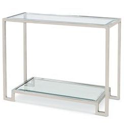 Hutton Hollywood Regency Glass Silver Console Table | Kathy Kuo Home Intended For Silver Console Tables (View 17 of 20)