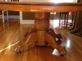 I Have A 54" Round Antique Tiger Oak Claw Foot Pedestal Table (View 14 of 20)
