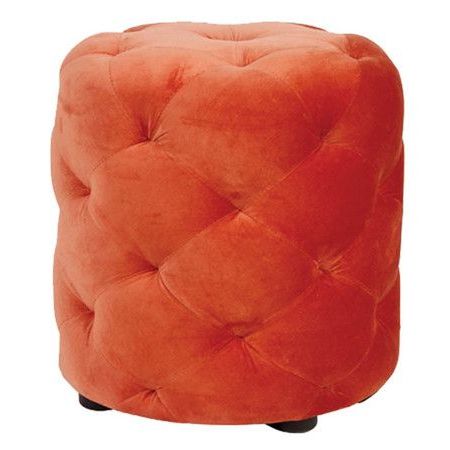I Pinned This Le Pouf Ottoman In Persimmon From The On The Bright Side For Black And Natural Cotton Pouf Ottomans (View 1 of 20)