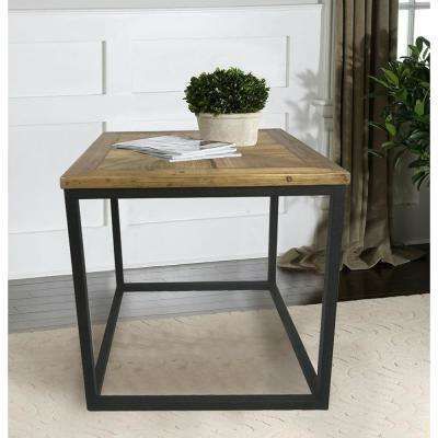 Industrial Reclaimed Wood Square End Table | Side Table Wood, Antique Regarding Square Weathered White Wood Console Tables (View 9 of 20)