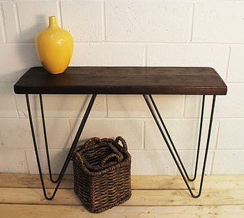 Industrial Wood And Steel Console Tablemöa Design With Triangular Console Tables (View 11 of 20)