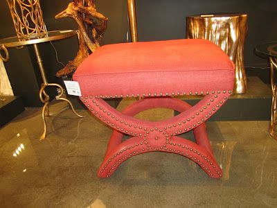 Information About Home Design: Fall 2012 High Point Market Round Up: 15 In Orange Fabric Round Modern Ottomans With Rope Trim (View 5 of 20)