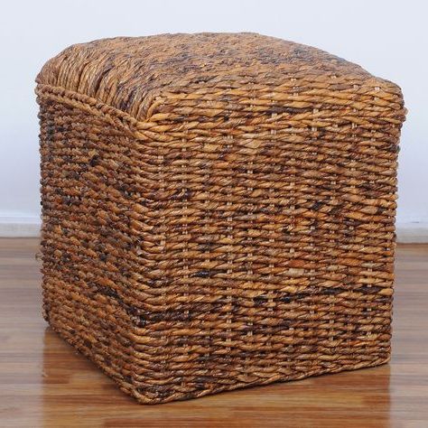 International Caravan 'arizona' Square Hand Woven Abaca Ottoman With With Regard To Traditional Hand Woven Pouf Ottomans (View 7 of 20)