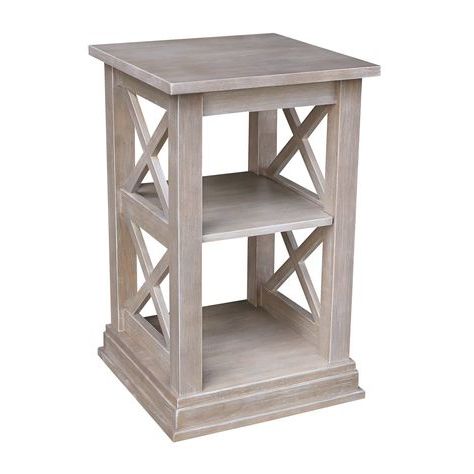 International Concepts Hampton Accent Table With Shelves (black) | Gray In Gray Driftwood Storage Console Tables (Gallery 19 of 20)