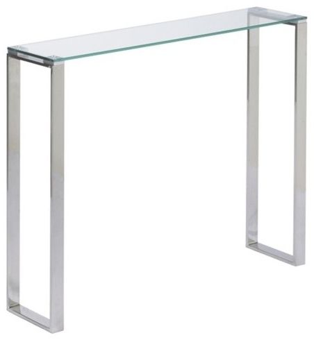Irina Narrow Glass Console Table, 36" – Contemporary – Console Tables With Regard To Acrylic Modern Console Tables (View 2 of 20)