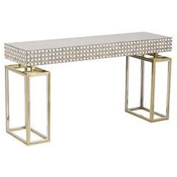 Isla Hollywood Regency Concrete Top Shell Detailed Console Table Throughout Modern Concrete Console Tables (View 4 of 20)