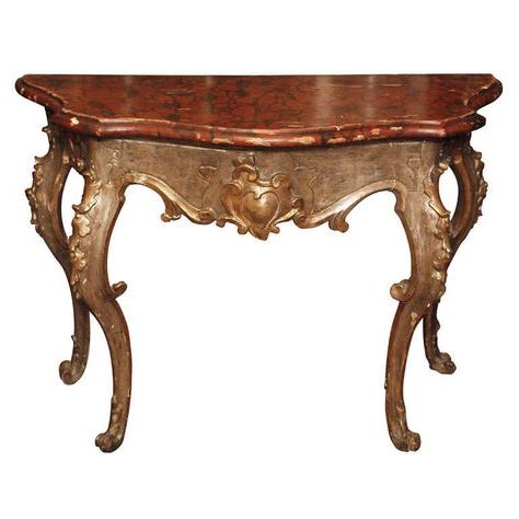 Italian Giltwood And Faux Marble Console Table | Marble Console Table Intended For Faux Marble Console Tables (Gallery 19 of 20)