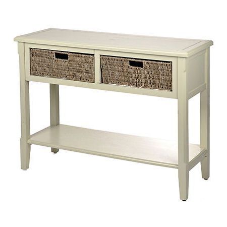 Ivory 2 Drawer Storage Console Table With Baskets | Storage Furniture Within 2 Drawer Console Tables (View 3 of 20)