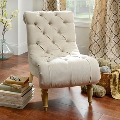 Ivory Button Tufted Chaise Accent Chair | Accent Chairs, Chair, Button Inside Ivory Button Tufted Vanity Stools (View 15 of 20)