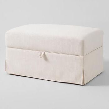 Ivory Tufted Storage Ottoman Bench With Nailhead : Target Within Textured Tan Cylinder Pouf Ottomans (View 8 of 20)