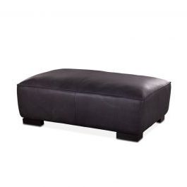 Jackson Leather Ottoman In Vintage Black With Regard To Black Leather Ottomans (View 8 of 20)
