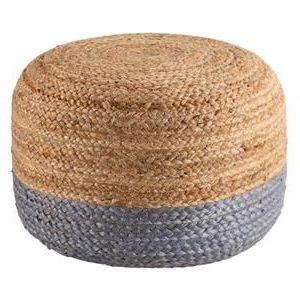 Jaipur Saba Oliana Jute Pouf | Pouf Ottoman, Pouf, Ottoman With Beige And Light Pink Ombre Cylinder Pouf Ottomans (View 7 of 20)