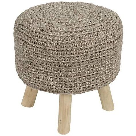 Jaipur Westport Pumice Stone Wool With Wooden Legs Ottoman – #8v559 For Wooden Legs Ottomans (View 16 of 20)