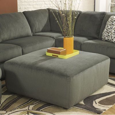 Jessa Place Oversized Ottoman Color: Gray Green – Http://delanico Throughout Gray Velvet Brushed Geometric Pattern Ottomans (View 13 of 20)