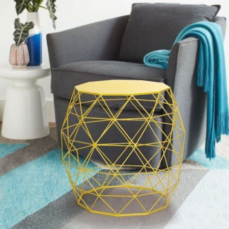 Joveco Triangle Pattern Metal End Table/ Side Table/ Sofa Table/ Coffee Inside Triangular Console Tables (Gallery 19 of 20)