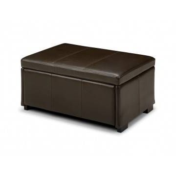 Julian Bowen Vienna Faux Leather Ottoman | Ottoman, Furniture, Blanket Box Within White Leather And Bronze Steel Tufted Square Ottomans (View 17 of 20)