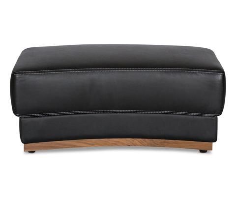 Julian | Leather Ottoman, Black Ottoman, Ottoman Throughout Black Leather And Gray Canvas Pouf Ottomans (View 8 of 20)