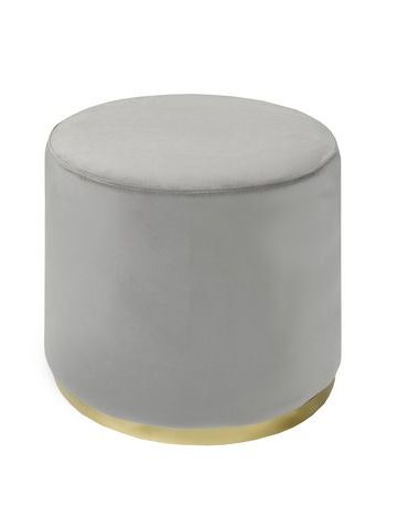 K Living Round Tufted Ottoman With Stainless Steel Gold Base In Light With Light Gray Fabric Tufted Round Storage Ottomans (View 18 of 20)