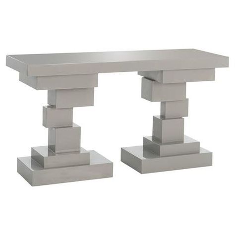 Kelly Hoppen Morgan Modern Classic High Gloss Lacquered Grey Geometric For Geometric Console Tables (View 9 of 20)