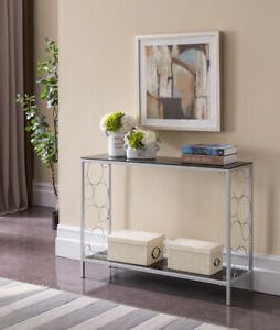 Kings Brand Furniture – Ewing Silver Entryway Console Sofa Table, Metal Within Silver Stainless Steel Console Tables (View 15 of 20)