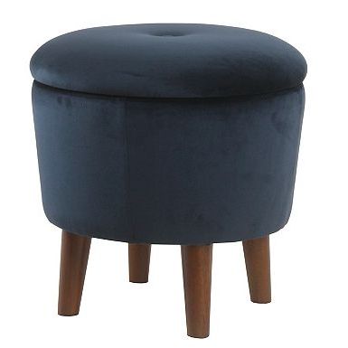 Kirklands 109 This Navy Velvet Storage Ottoman Is The Perfect Accent To In Gray Velvet Ottomans With Ample Storage (View 13 of 20)