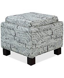 Kylee Script Fabric Accent Storage Ottoman With Pillows, Direct Ships In Red Fabric Square Storage Ottomans With Pillows (View 2 of 20)