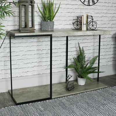 Large Concrete Effect Console Table Hallway Living Room Industrial With Modern Concrete Console Tables (View 12 of 20)