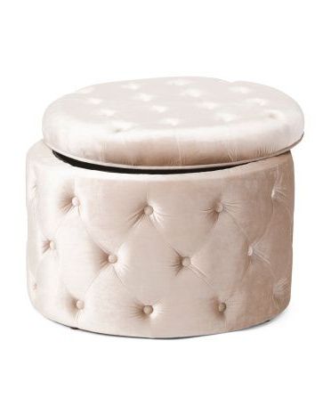 Large Diamond Tufted Velvet Storage Ottoman – End Dated Glam – T.j (View 15 of 20)