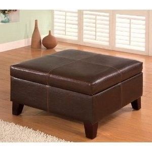 Large Ottoman Coffee Table Footstool In Brown | Shop4new | Leather Intended For Espresso Leather And Tan Canvas Pouf Ottomans (View 13 of 20)