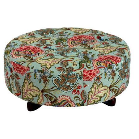 Large Round Floral Ottoman | Round Ottoman, Ottoman, Decor With Wool Round Pouf Ottomans (View 10 of 20)