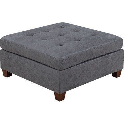Latitude Run® Merrydale 37" Wide Tufted Square Standard Ottoman In 2021 With Regard To Natural Fabric Square Ottomans (View 4 of 20)