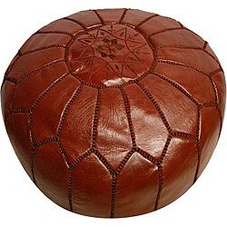 Leather Chocolate Brown Pouf Ottoman (morocco) – Free Shipping Today Regarding Brown Moroccan Inspired Pouf Ottomans (View 8 of 20)