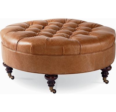 Leather Choices – Regatta Ottoman (0400 05) | Thomasville Furniture For Weathered Gold Leather Hide Pouf Ottomans (View 2 of 20)