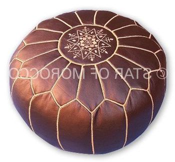 Leather Moroccan Pouf | Moroccan Ottomans, Ottoman, Moroccan Pouf Pertaining To Brown Moroccan Inspired Pouf Ottomans (View 15 of 20)