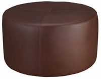 Leather Round Drum Cocktail Bench Ottoman | Club Furniture For Gold And White Leather Round Ottomans (View 10 of 20)