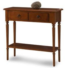 Leick Pecan Coastal Narrow Hall Stand/sofa Table W/shelf, Brown Intended For Warm Pecan Console Tables (View 11 of 20)