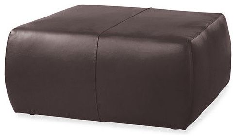 Lind Leather Ottoman – Traditional – Footstools And Ottomans  Room With Black And Ivory Solid Cube Pouf Ottomans (View 13 of 20)