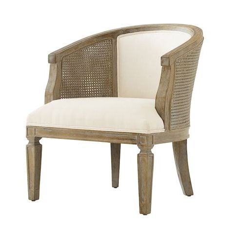 Linon Kensington Accent Chair, Beig/green | Barrel Chair, Accent Chairs With Regard To White Washed Wood Accent Stools (View 1 of 20)
