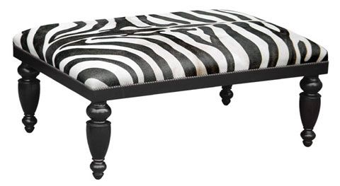 Living Livelier: Look For Less: Zebra Ottoman With Orange Fabric Round Modern Ottomans With Rope Trim (View 1 of 20)