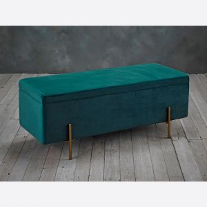 Lola Velvet Storage Ottoman | Fads | Yellow | Teal | Pink | Grey With Honeycomb Silver Velvet Fabric Ottomans (View 7 of 20)