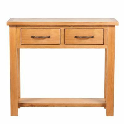 London Oak Console Light Solid Table Wood Large Hall Telephone Storage Throughout Vintage Gray Oak Console Tables (View 13 of 20)