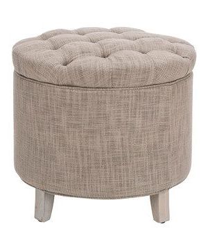 Look At This #zulilyfind! Stone Siobhan Tufted Storage Ottoman In Light Gray Fabric Tufted Round Storage Ottomans (View 8 of 20)