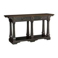Look For A Hammary Dorset Rectangular Sofa Table In Black With Pretzel Regarding Black And Oak Brown Console Tables (View 17 of 20)