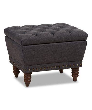 Look What I Found On #zulily! Dark Gray Annabelle Storage Ottoman # For Gray Tufted Cocktail Ottomans (View 7 of 20)