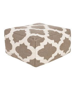 Look What I Found On #zulily! White & Gray Ikat Rectangular Wool Pouf Within Charcoal And White Wool Pouf Ottomans (View 4 of 20)