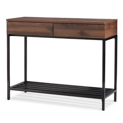 Loring Console Table Walnut – Project 62™ In 2020 | Console Table Regarding Walnut And Gold Rectangular Console Tables (View 17 of 20)