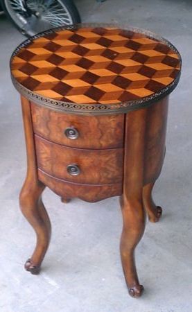 Los Angeles: Antique End Table Solid Wood $80 – Http://furnishlyst Throughout Antique Blue Wood And Gold Console Tables (View 14 of 20)
