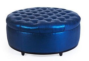 Love This Bright Blue Round Tufted Ottoman/table (View 10 of 20)